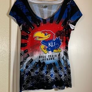 University Of Kansas Jayhawks Graphic Short Sleeve Tee Shirt, M